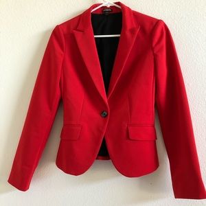 One Button Notch Collar Long Sleeve Blazer